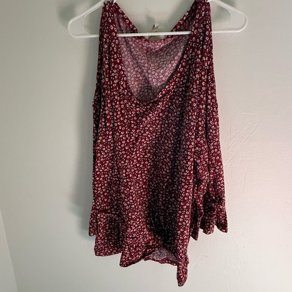 Floral Burgundy Women's Top
